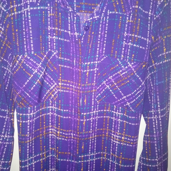 Appleseed's Petites Button down Purple dress w/ Belt Size 10P 💜 - Picture 6 of 12